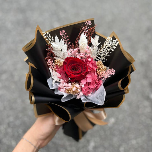 Preserved rose bouquet- 1 rose (Red)