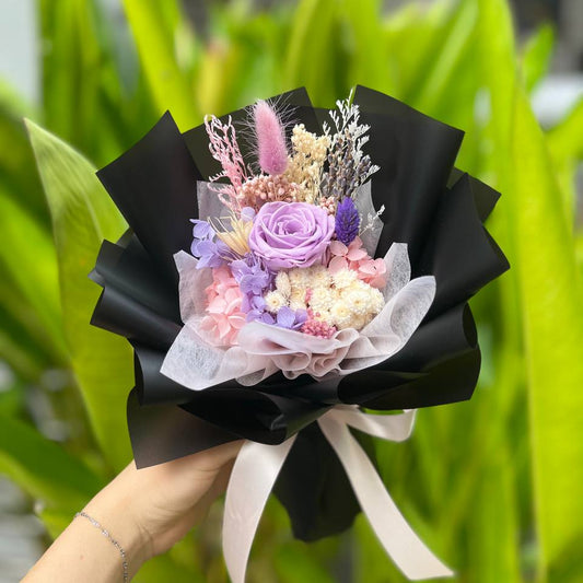 Preserved rose bouquet- 1 rose (Lilac)