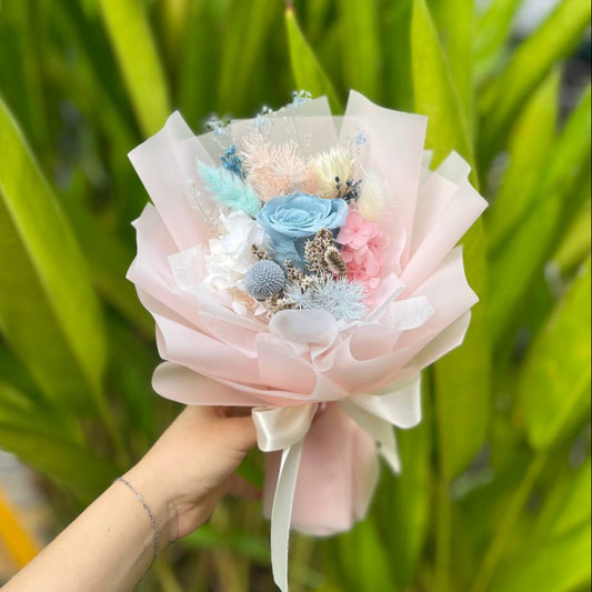 Preserved rose bouquet- 1 rose (Blue)