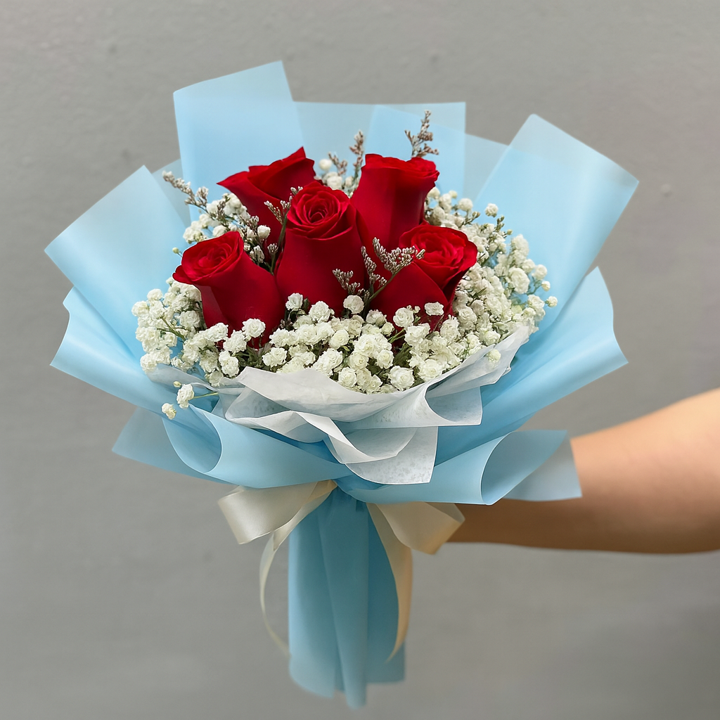 5 Rose Bouquet with Baby's Breath