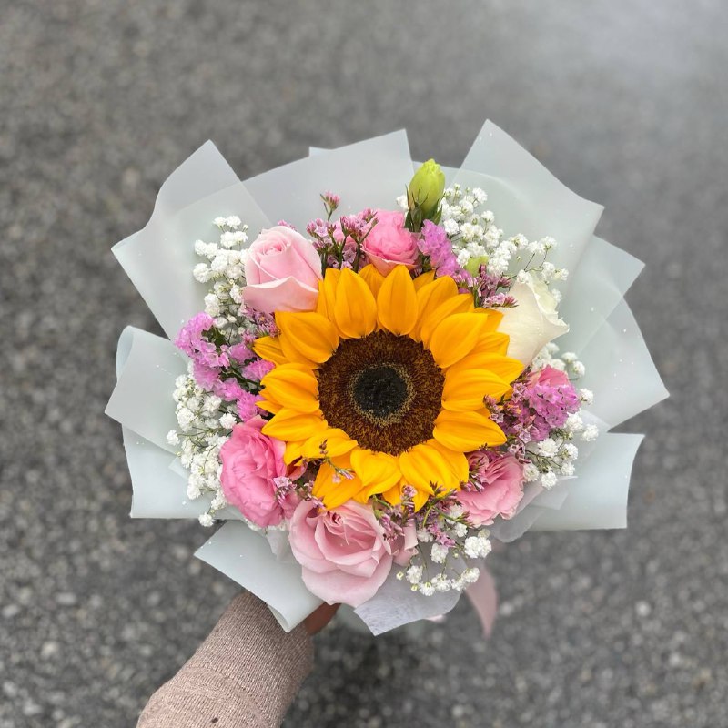 {G10} Bloom- Sunflower & pink blooms (grad)