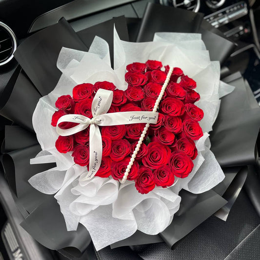 Eternal Love- Red Rose Heart-Shaped Bouquet
