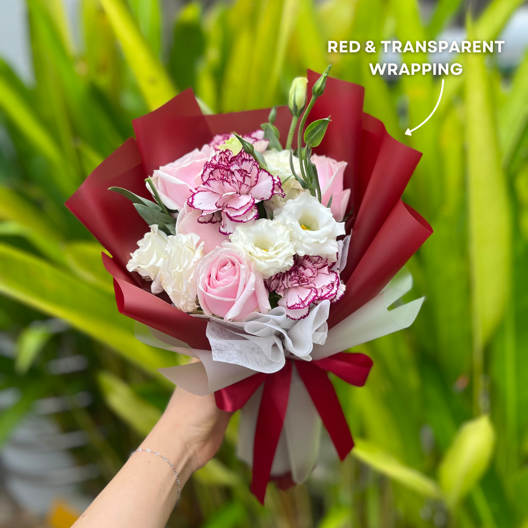 {M11} Kind- Pink purple rose & carnations