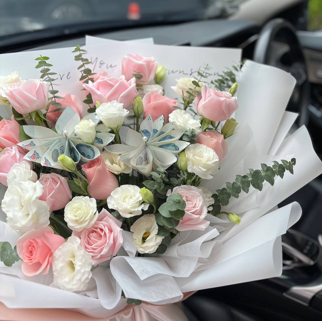Pink Luxury- 15 pink roses