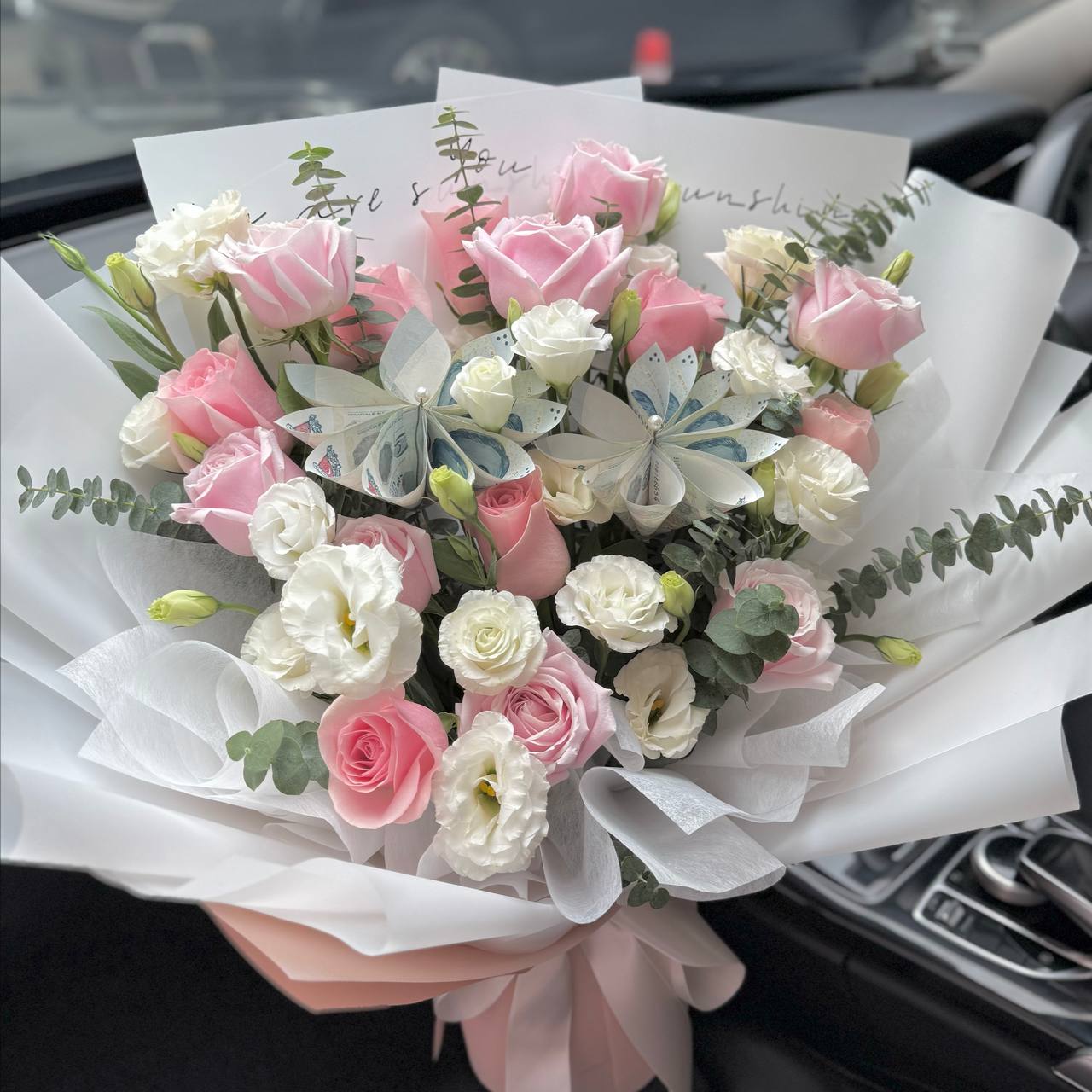 Pink Luxury- 15 pink roses