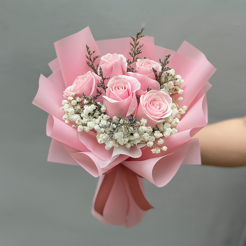 5 Rose Bouquet with Baby's Breath