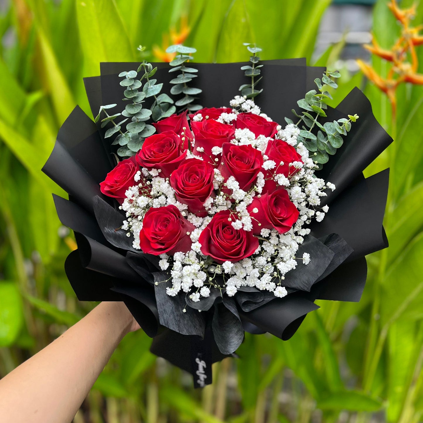 12 Rose Bouquet with Baby's Breath