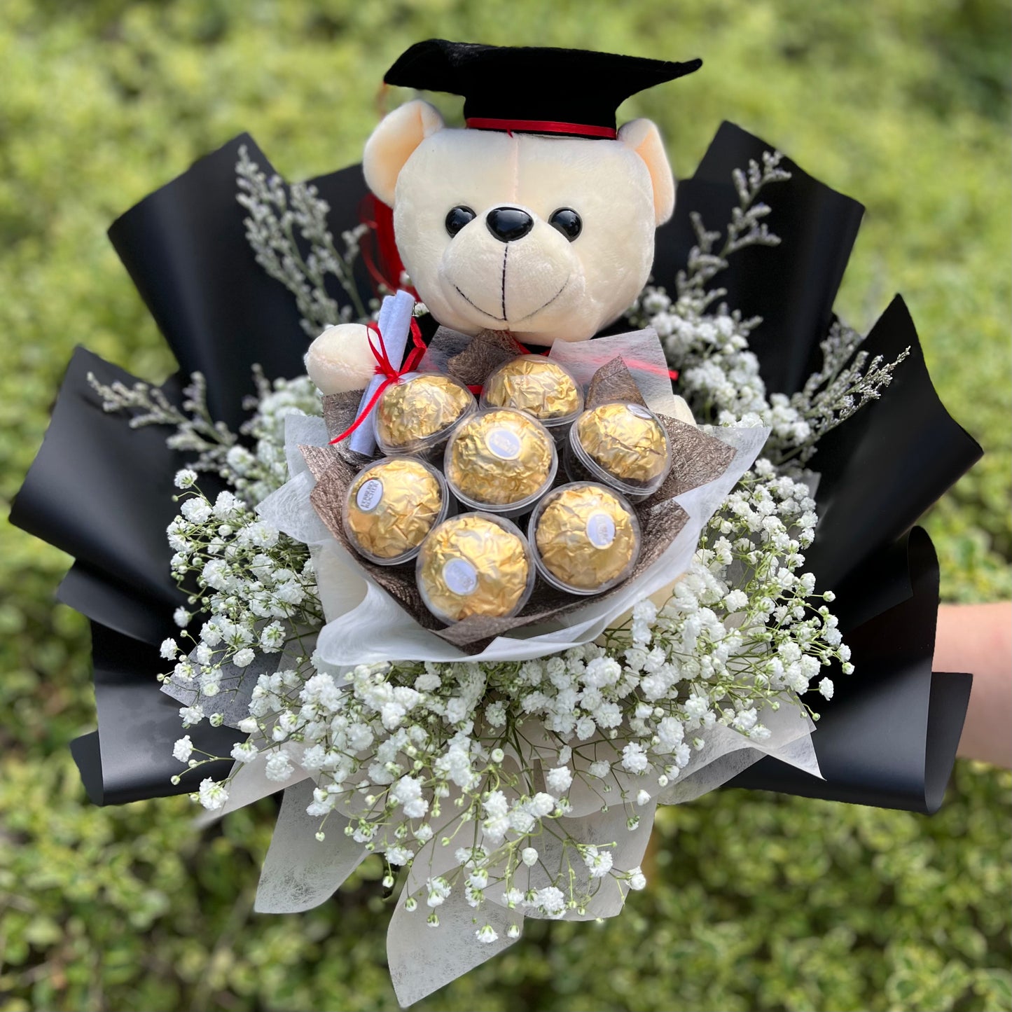Graduation teddy top bear bouquet