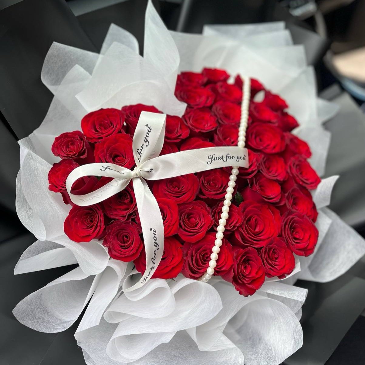 Eternal Love- red rose heart-shape bouquet